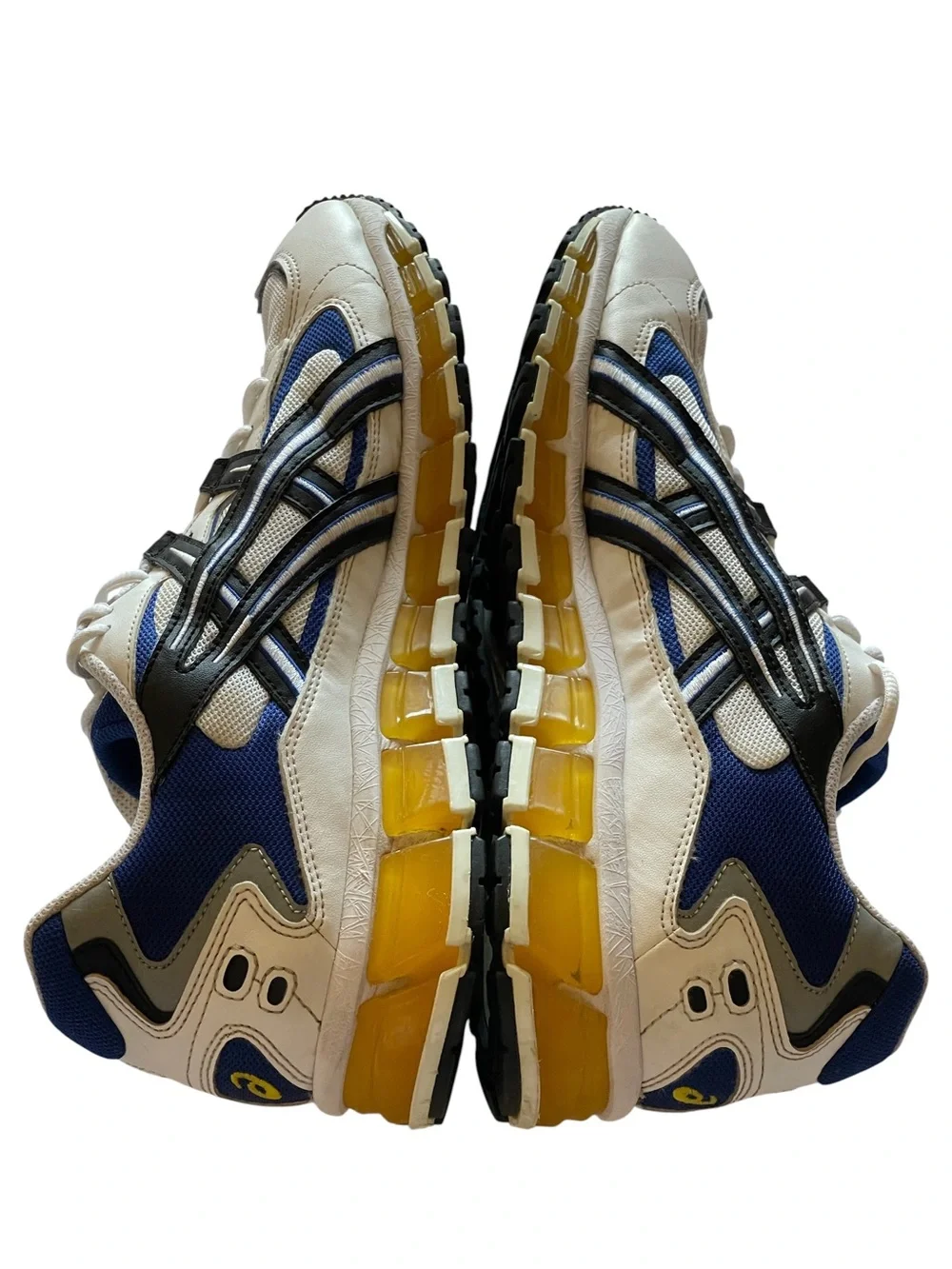 ASICS GEL-KAYANO 5 360 WHITE/BLIE & YELLOW SNEAKERS SZ 12